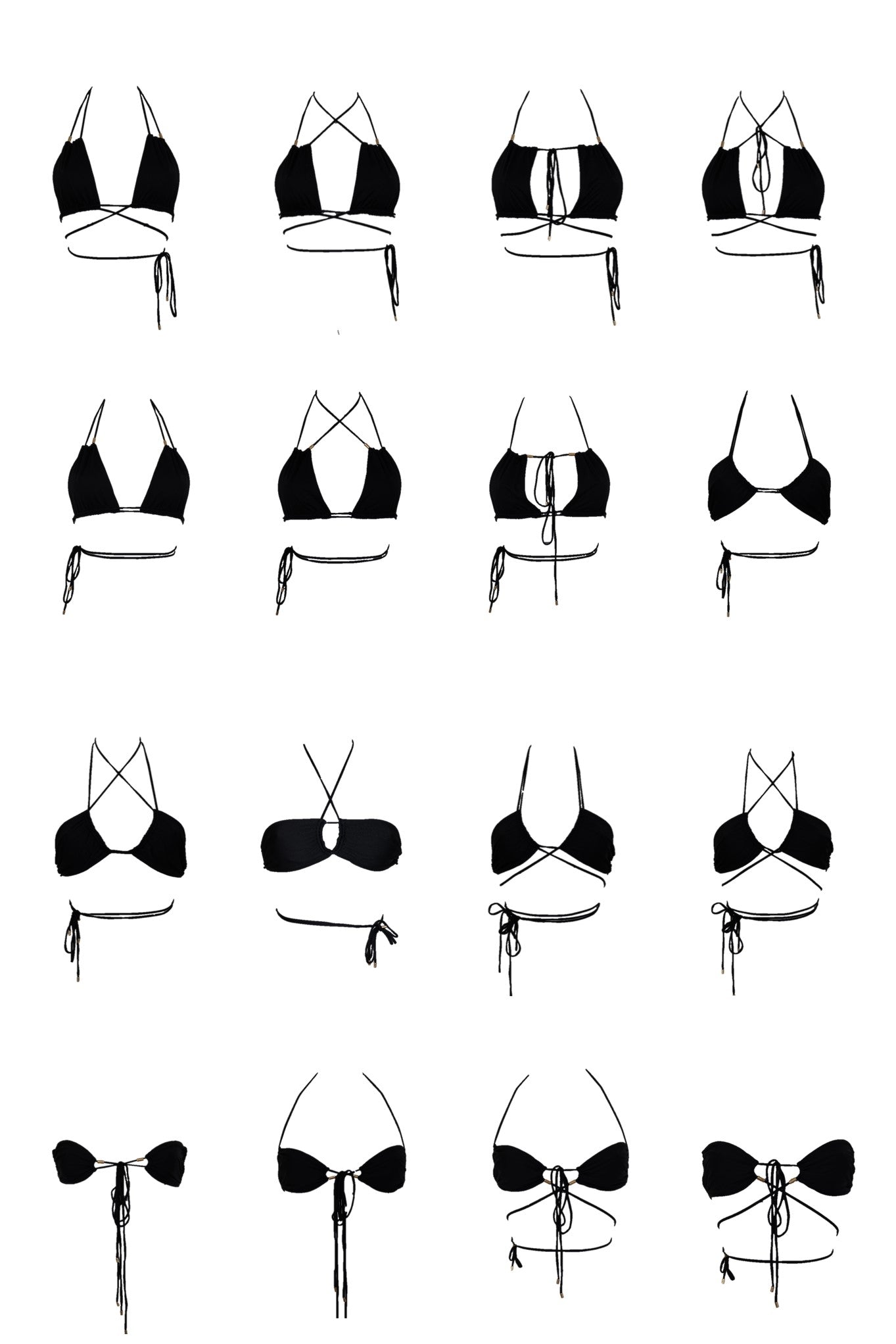 IconicTriangleBikiniTopwithdoubletiestringtocrisscross