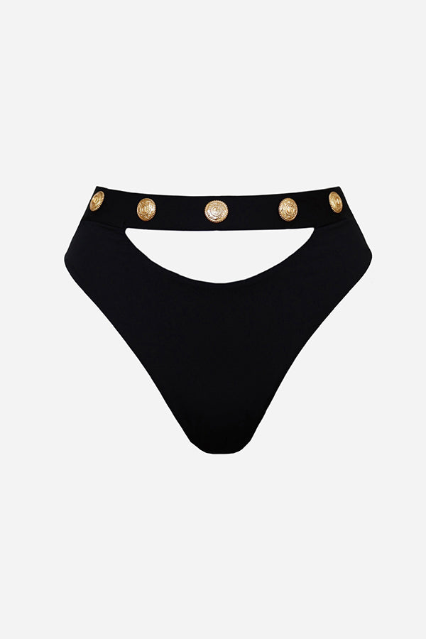 Glow Glory - High Cut Bikini Bottom with Cut Out
