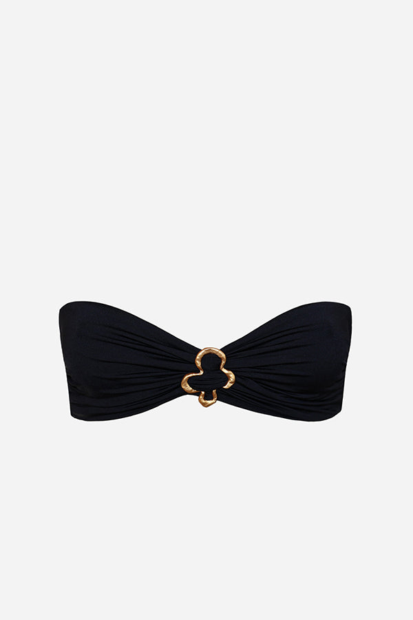 The Fame Bandeau Bikini Top with Metal Detail