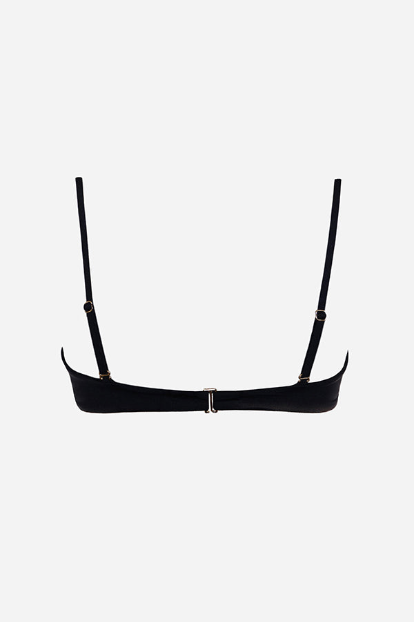 The Fame Bandeau Bikini Top with Metal Detail