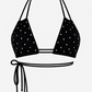 Black crystal triangle bikini top with double tie strings – Christin Isabellé