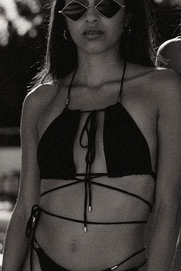 Iconic Triangle Bikini Top with Double Tie String to Criss Cross – Christin  Isabellé